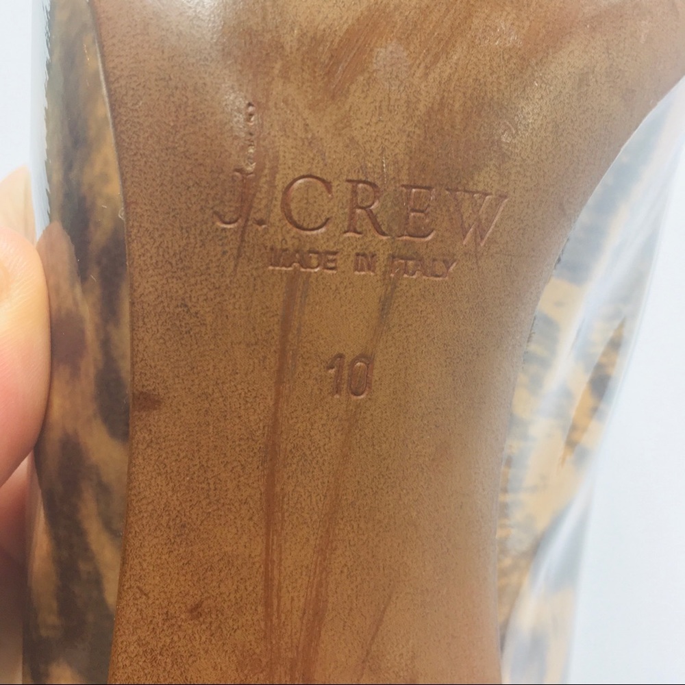 J. Crew patent leather leopard peep-toe heels - Picture 9 of 9